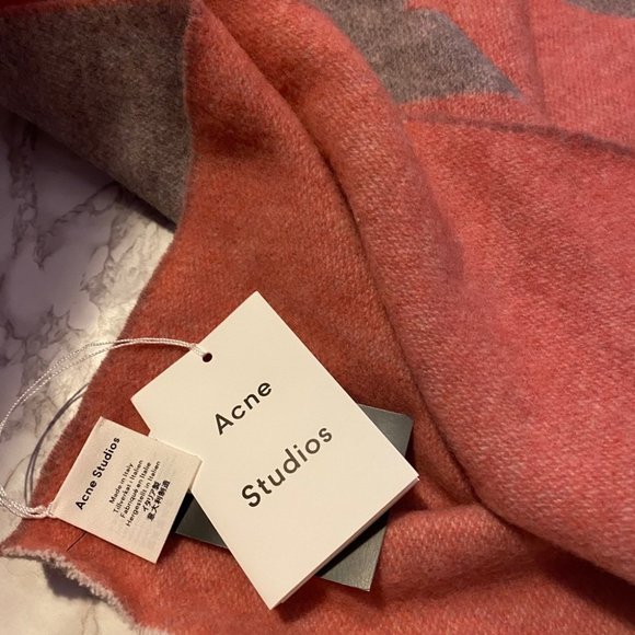 ACNE STUDIOS TORONTY SCARF DUSTY PINK GREY SCARF, authentic - Picture 4 of 6